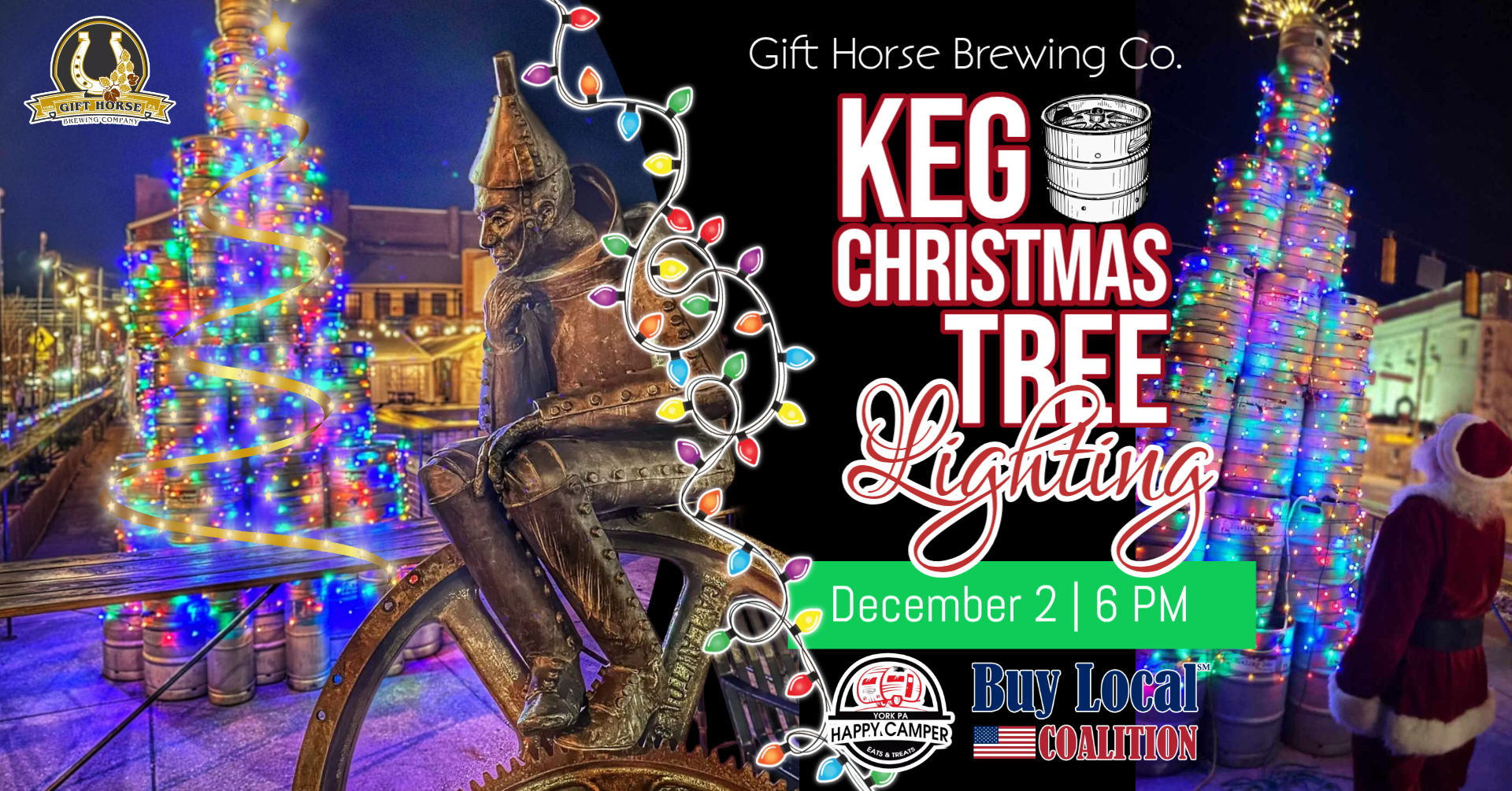 Keg Christmas Tree Lighting Dec 2 at 6PM
